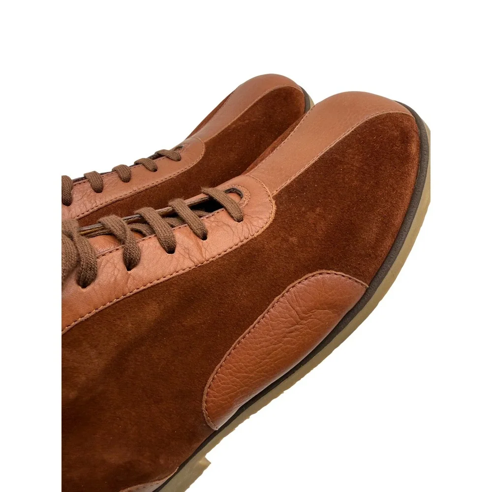 Bacco Bucci Studio Chukka Boots Mens 12 Brown Excellent Suede Leather Mid Top